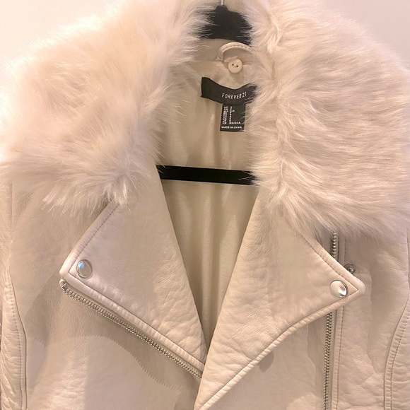 Cream Leather Jacket - Picture 7 of 7